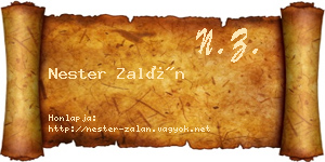 Nester Zalán névjegykártya